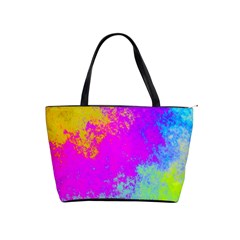 Grunge Radial Gradients Red Yellow Pink Cyan Green Shoulder Handbags by EDDArt