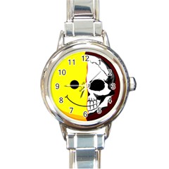 Skull Behind Your Smile Round Italian Charm Watch