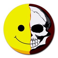 Skull Behind Your Smile Round Mousepads