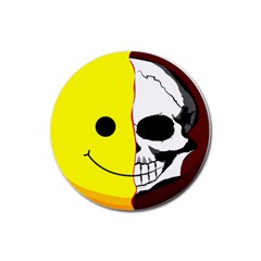 Skull Behind Your Smile Rubber Round Coaster (4 pack) 