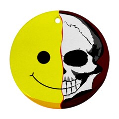 Skull Behind Your Smile Round Ornament (Two Sides)