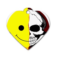 Skull Behind Your Smile Dog Tag Heart (One Side)