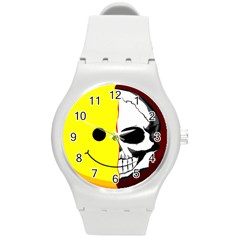 Skull Behind Your Smile Round Plastic Sport Watch (M)