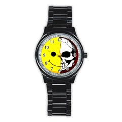 Skull Behind Your Smile Stainless Steel Round Watch
