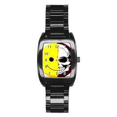 Skull Behind Your Smile Stainless Steel Barrel Watch