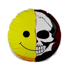 Skull Behind Your Smile Standard 15  Premium Flano Round Cushions