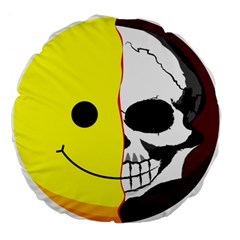 Skull Behind Your Smile Large 18  Premium Flano Round Cushions