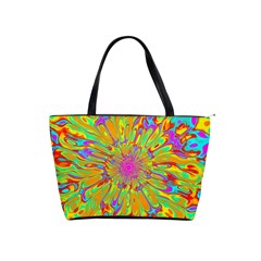 Magic Ripples Flower Power Mandala Neon Colored Shoulder Handbags by EDDArt