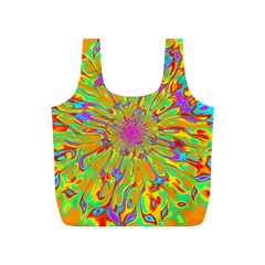 Magic Ripples Flower Power Mandala Neon Colored Full Print Recycle Bags (s)  by EDDArt