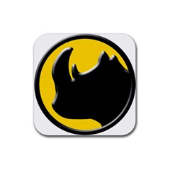 Black Rhino Logo Rubber Coaster (Square) 