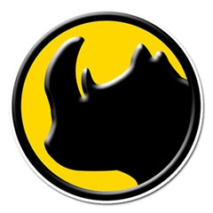 Black Rhino Logo Magnet 5  (Round)