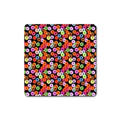 Colorful Yummy Donuts Pattern Square Magnet by EDDArt