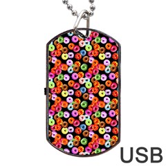 Colorful Yummy Donuts Pattern Dog Tag Usb Flash (two Sides)