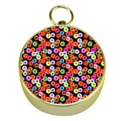 Colorful Yummy Donuts Pattern Gold Compasses by EDDArt