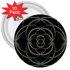 Abstract Spider Web 3  Buttons (10 pack) 