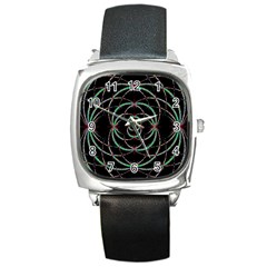 Abstract Spider Web Square Metal Watch