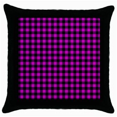 Lumberjack Fabric Pattern Pink Black Throw Pillow Case (black) by EDDArt