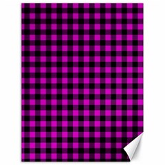 Lumberjack Fabric Pattern Pink Black Canvas 18  X 24   by EDDArt