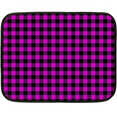 Lumberjack Fabric Pattern Pink Black Fleece Blanket (mini) by EDDArt