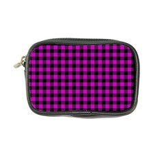 Lumberjack Fabric Pattern Pink Black Coin Purse by EDDArt