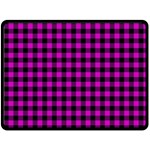 Lumberjack Fabric Pattern Pink Black Fleece Blanket (Large)  80 x60  Blanket Front