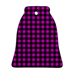 Lumberjack Fabric Pattern Pink Black Bell Ornament (two Sides) by EDDArt