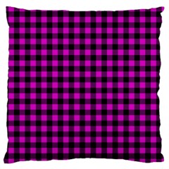 Lumberjack Fabric Pattern Pink Black Standard Flano Cushion Case (two Sides) by EDDArt