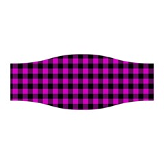 Lumberjack Fabric Pattern Pink Black Stretchable Headband by EDDArt