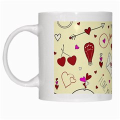 Valentinstag Love Hearts Pattern Red Yellow White Mugs by EDDArt