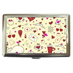 Valentinstag Love Hearts Pattern Red Yellow Cigarette Money Cases by EDDArt