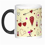 Valentinstag Love Hearts Pattern Red Yellow Morph Mugs Left