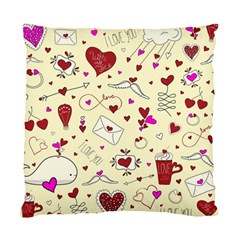 Valentinstag Love Hearts Pattern Red Yellow Standard Cushion Case (two Sides) by EDDArt