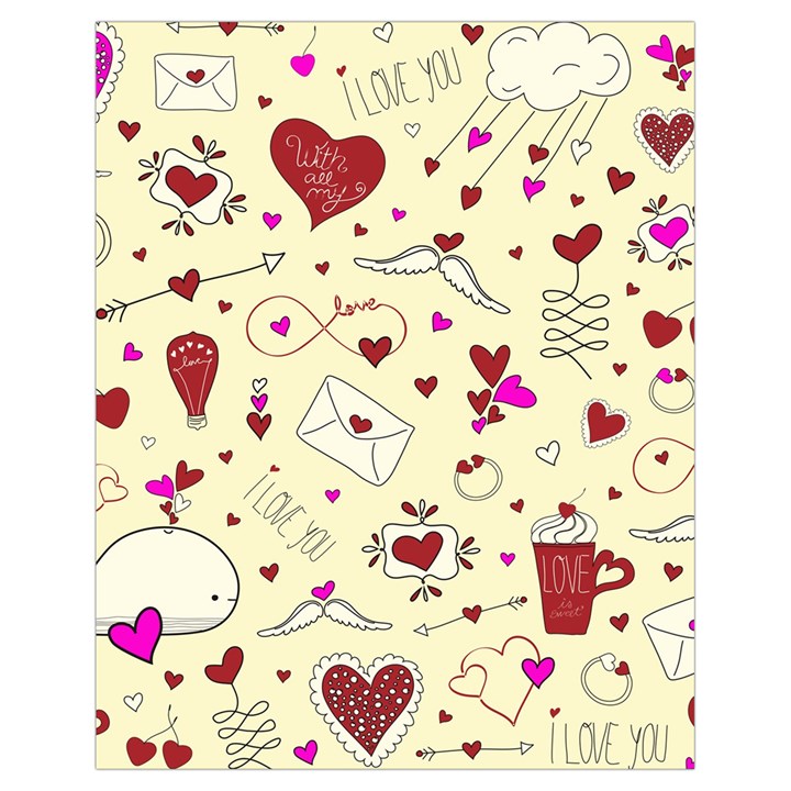 Valentinstag Love Hearts Pattern Red Yellow Drawstring Bag (Small)