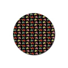 Turtle Pattern Rubber Round Coaster (4 Pack)  by Valentinaart