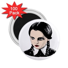 Wednesday Addams 2 25  Magnets (100 Pack)  by Valentinaart