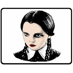 Wednesday Addams Fleece Blanket (medium)  by Valentinaart