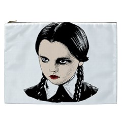 Wednesday Addams Cosmetic Bag (xxl)  by Valentinaart