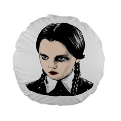 Wednesday Addams Standard 15  Premium Round Cushions by Valentinaart