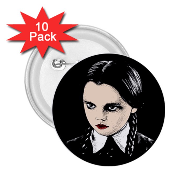 Wednesday Addams 2.25  Buttons (10 pack) 