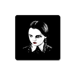 Wednesday Addams Square Magnet by Valentinaart