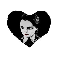 Wednesday Addams Standard 16  Premium Heart Shape Cushions by Valentinaart