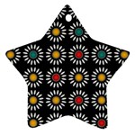 White Daisies Pattern Star Ornament (Two Sides) Back