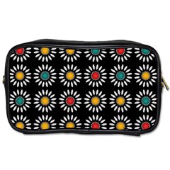 White Daisies Pattern Toiletries Bags by linceazul