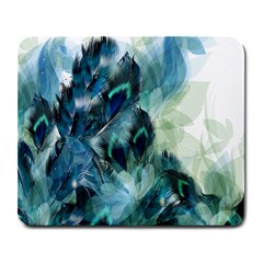 Flowers And Feathers Background Design Large Mousepads by TastefulDesigns