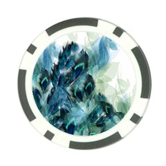 Flowers And Feathers Background Design Poker Chip Card Guard by TastefulDesigns