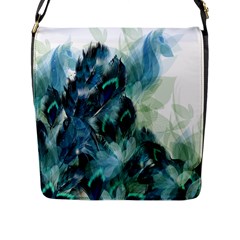 Flowers And Feathers Background Design Flap Messenger Bag (l)  by TastefulDesigns