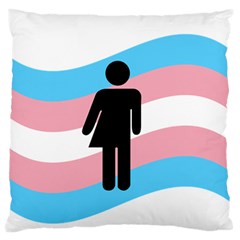 Transgender  Large Flano Cushion Case (one Side) by Valentinaart