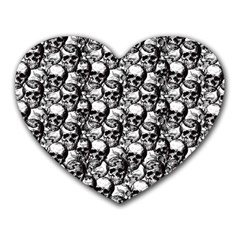 Skulls Pattern  Heart Mousepads by Valentinaart