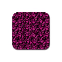 Skulls Pattern  Rubber Coaster (square)  by Valentinaart