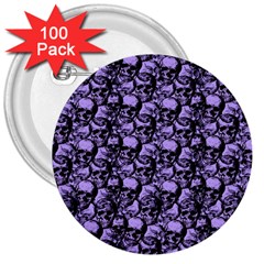 Skulls pattern  3  Buttons (100 pack) 